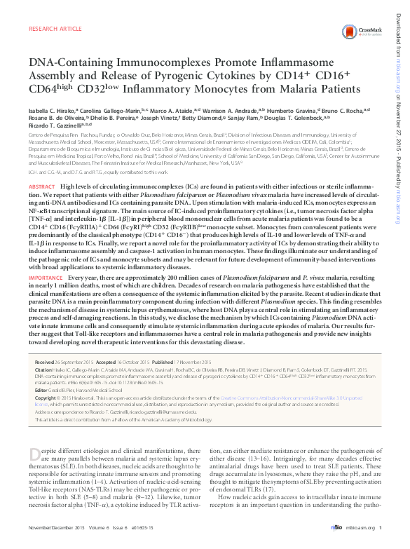 (PDF) DNA-Containing Immunocomplexes Promote Inflammasome Assembly and ...