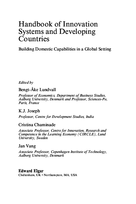 (PDF) The Global Dimension of Innovation Systems: Linking Innovation ...