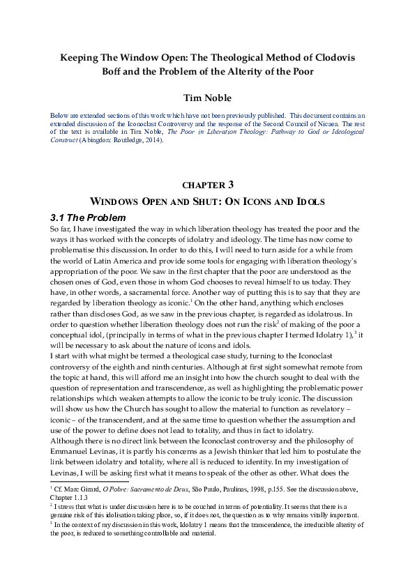 (DOC) Keeping the window open : the theological method of Clodovis Boff ...