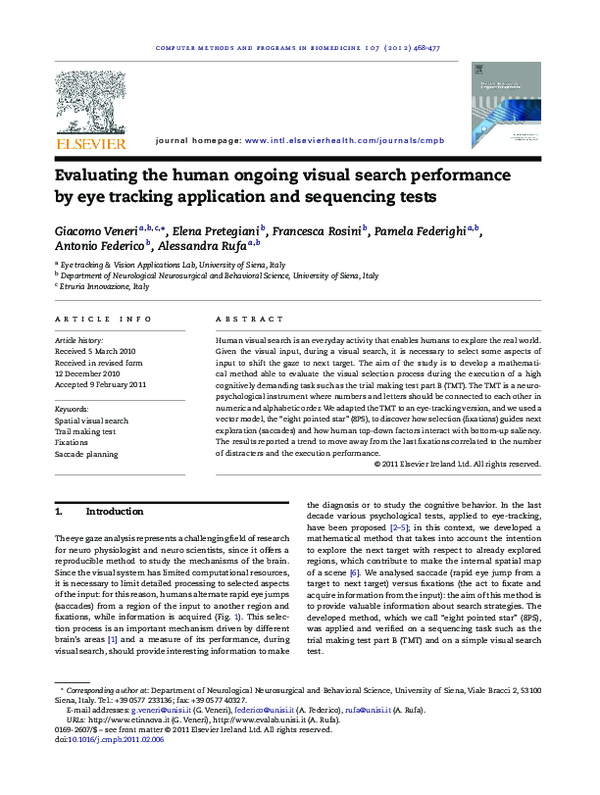 (PDF) Evaluating the human ongoing visual search performance by eye ...