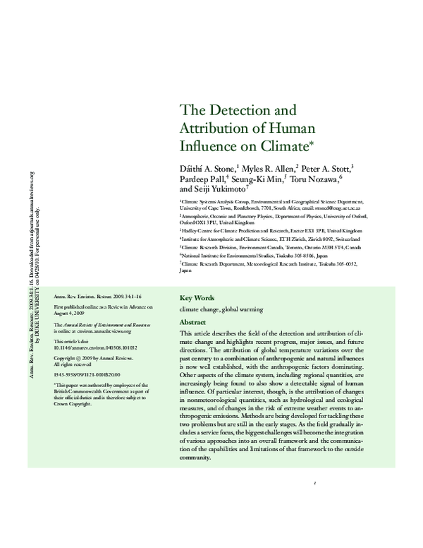 (PDF) The Detection and Attribution of Human Influence on Climate*