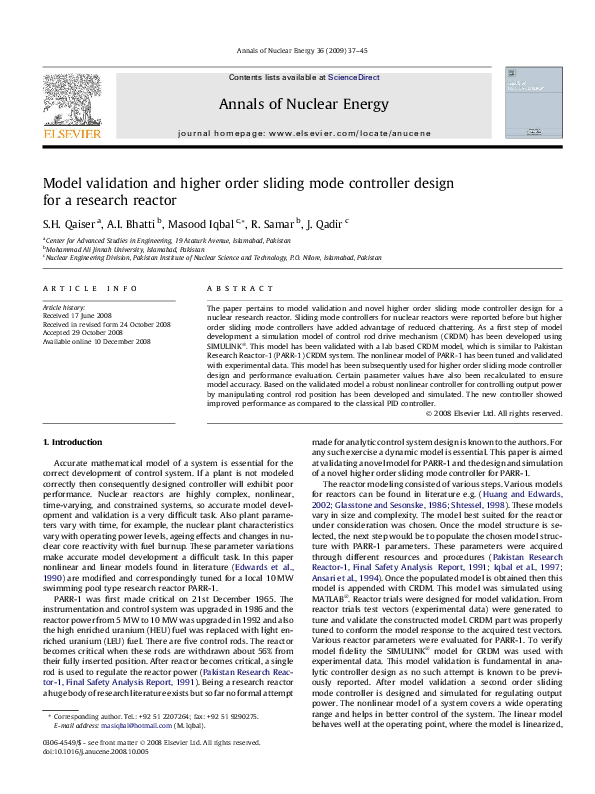 (PDF) Model validation and higher order sliding mode controller design ...