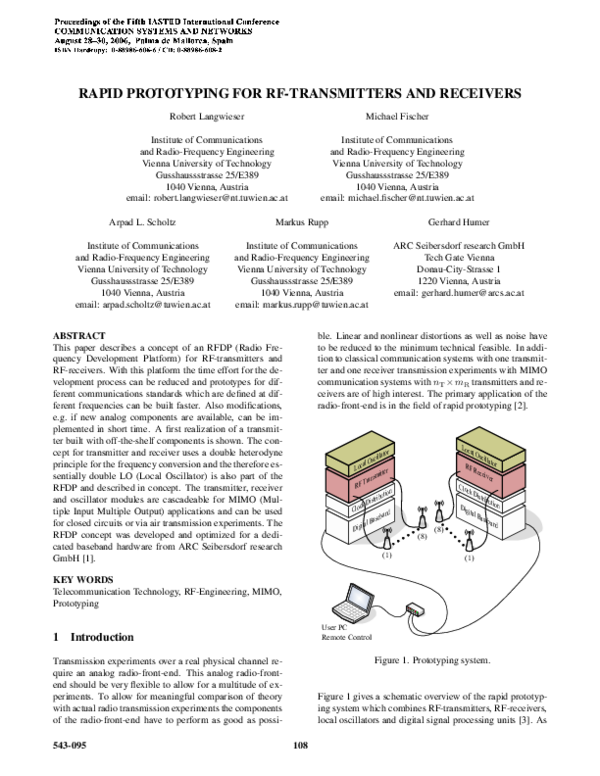 (PDF) Rapid prototyping for RF-transmitters and receivers