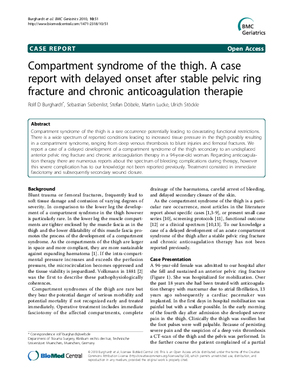 Compartment Syndrome Of The Thigh A Case Report With vrogue.co