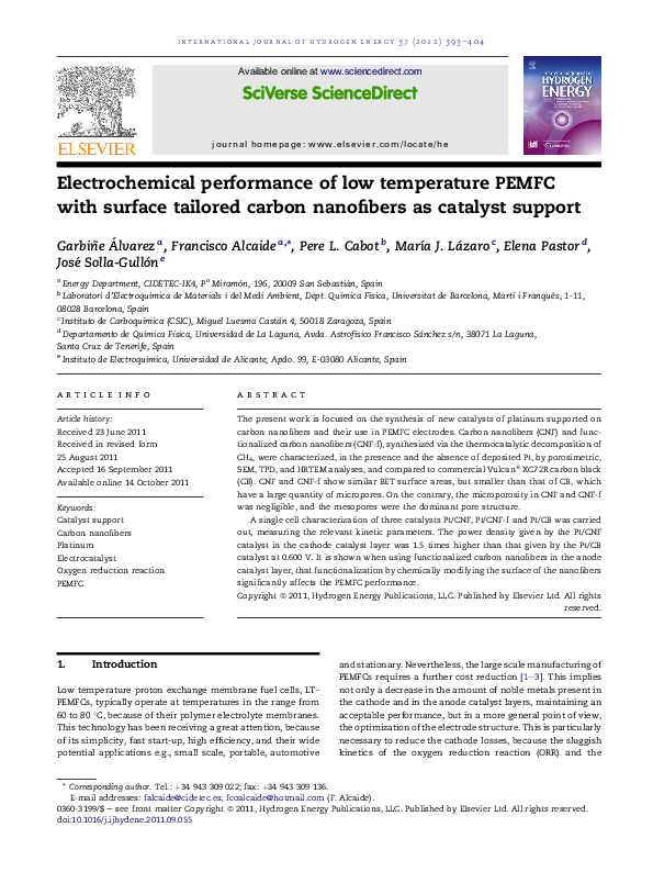 (PDF) Electrochemical performance of low temperature PEMFC with surface ...