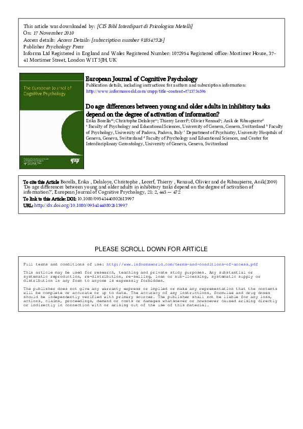 (PDF) Do age differences between young and older adults in inhibitory ...