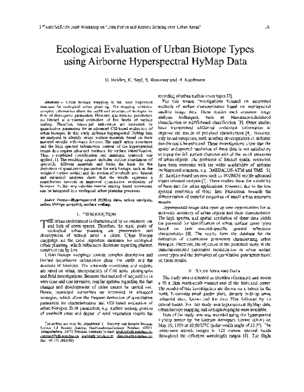 (PDF) Ecological evaluation of urban biotope types using airborne ...