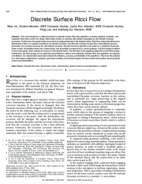(PDF) Discrete Surface Ricci Flow