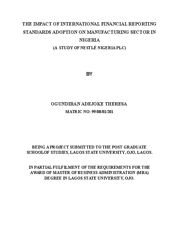 (DOC) THE IMPACT OF INTERNATIONAL FINANCIAL REPORTING STANDARDS ...