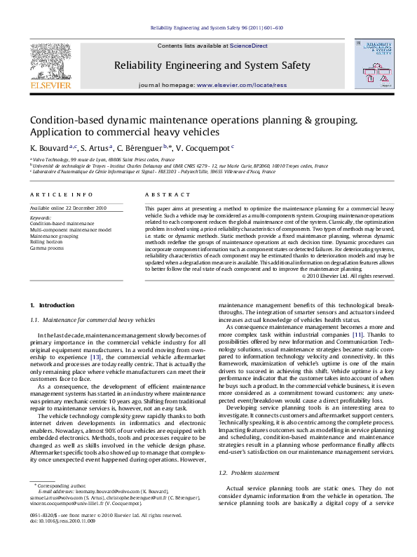 (PDF) Condition-based dynamic maintenance operations planning ...