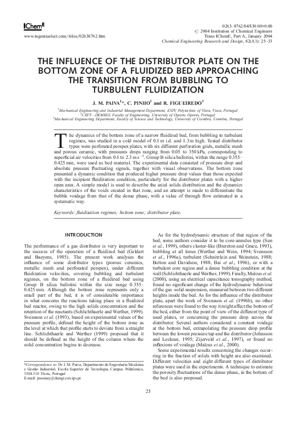 (PDF) The Influence of the Distributor Plate on the Bottom Zone of a