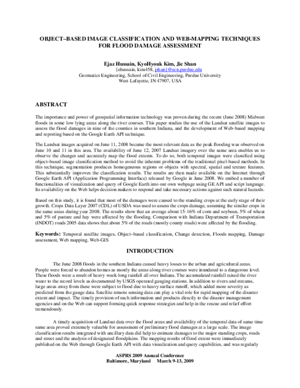  pdf object based image classification and web mapping techniques for
