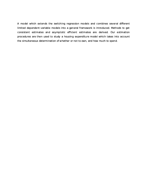 (DOC) Estimation of some limited dependent variable models with ...