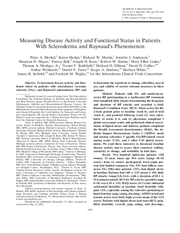 (PDF) Measuring disease activity and functional status in patients with ...