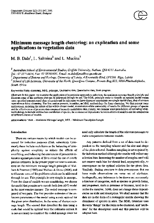 (PDF) Minimum message length clustering: an explication and some ...