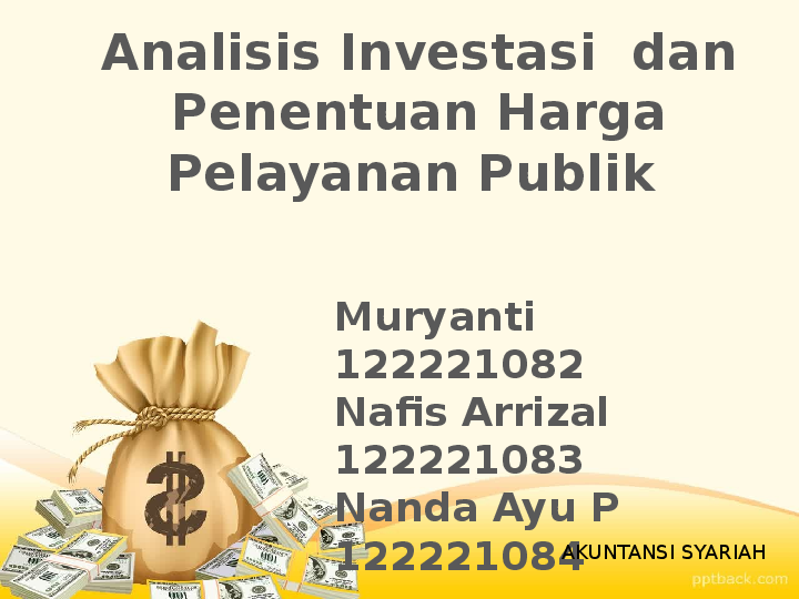 Ppt Analisis Investasi Dan Penentuan Harga Pelayanan Publik Nanda Ayunda Academia Edu