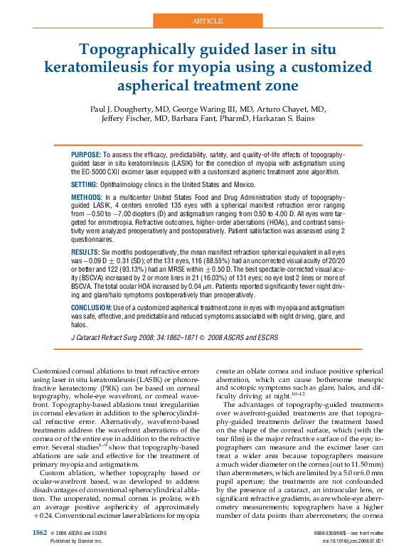(PDF) Bitoric laser in situ keratomileusis for astigmatism gonzalo