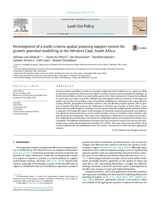 (PDF) Development of a multi-criteria spatial planning support system ...