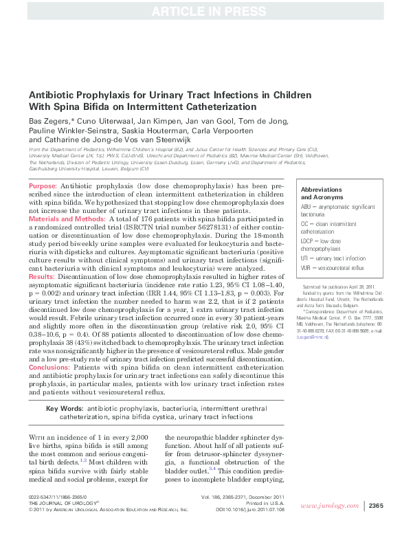 (PDF) Antibiotic Prophylaxis for Urinary Tract Infections in Children