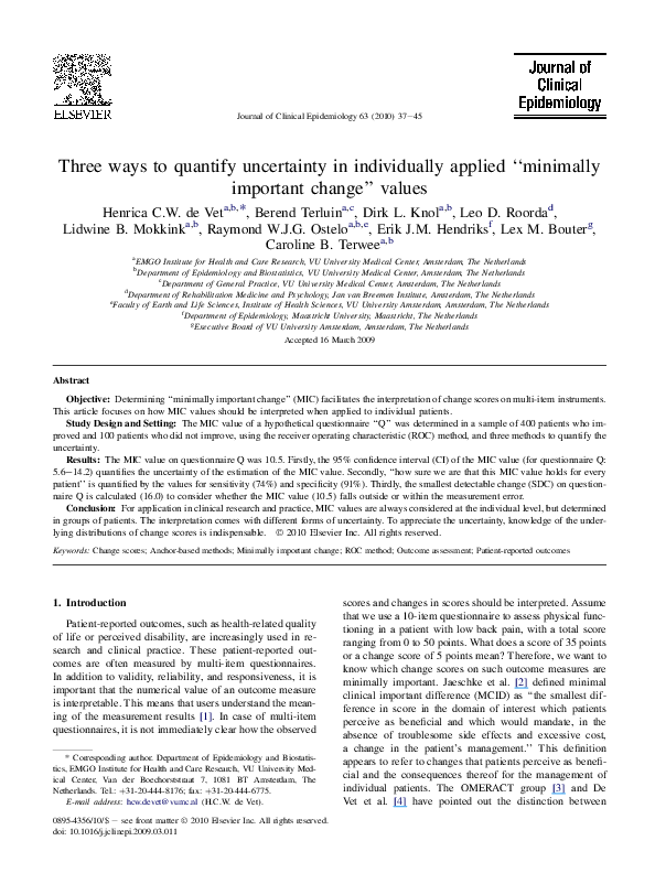 (PDF) Three ways to quantify uncertainty in individually applied ...