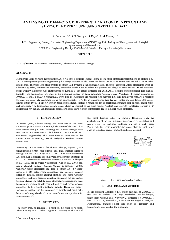 (PDF) Analysing the Effects of Different Land Cover Types on Land ...