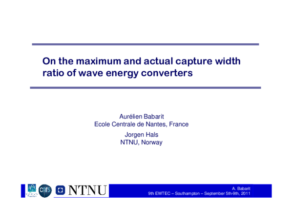 (PDF) On the maximum and actual capture width ratio of wave energy ...