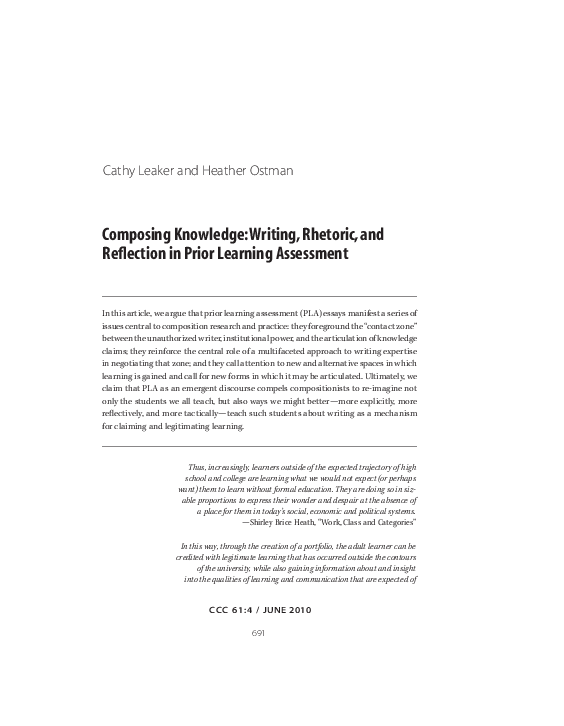 Prior learning assessment portfolio examples image