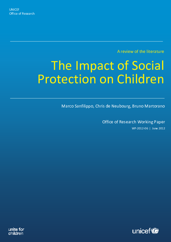 (PDF) The Impact of Social Protection on Children: A review of the ...