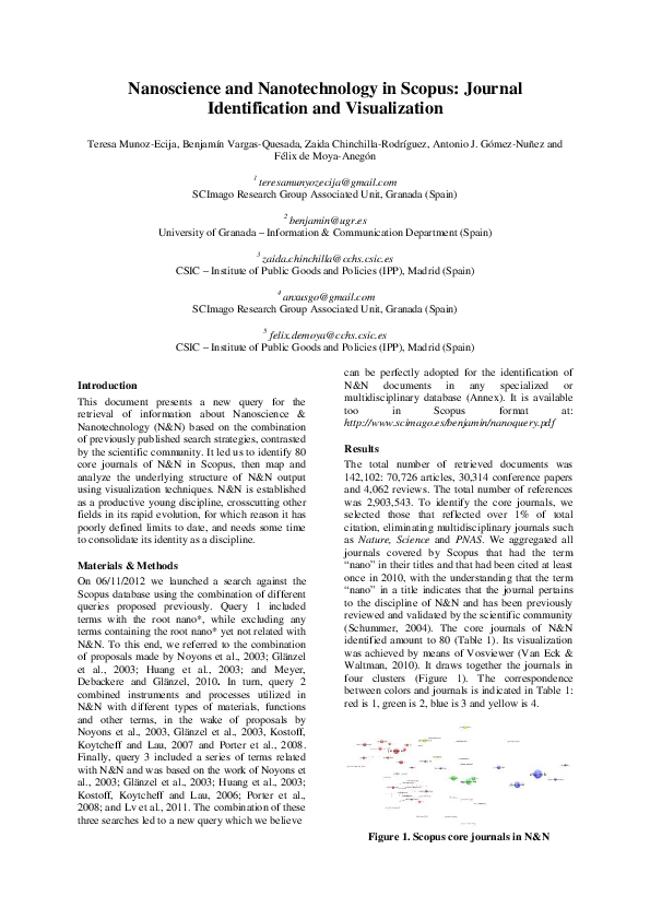 (PDF) Nanoscience and Nanotechnology in Scopus: Journal Identification ...