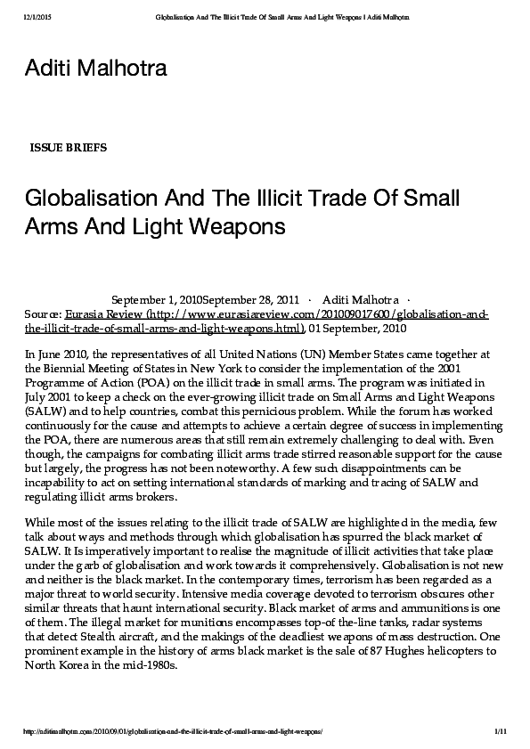 (PDF) Globalisation And The Illicit Trade Of Small Arms And Light Weapons