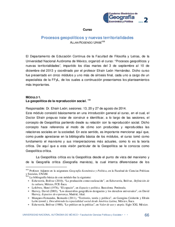 Procesos geopolíticos y nuevas territorialidades
