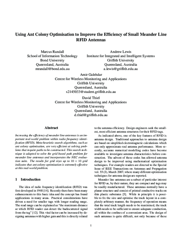 (PDF) Using Ant Colony Optimisation to Improve the Efficiency of Small ...