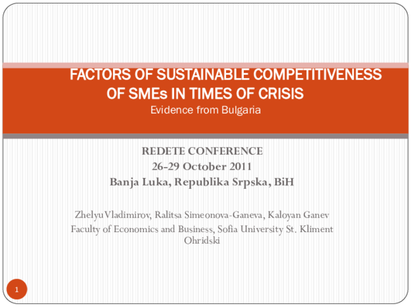 (PDF) FACTORS OF SUSTAINABLE COMPETITIVENESS OF SMEs IN TIMES OF CRISIS