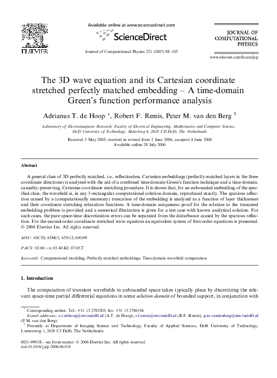 (PDF) The 3D wave equation and its Cartesian coordinate stretched ...