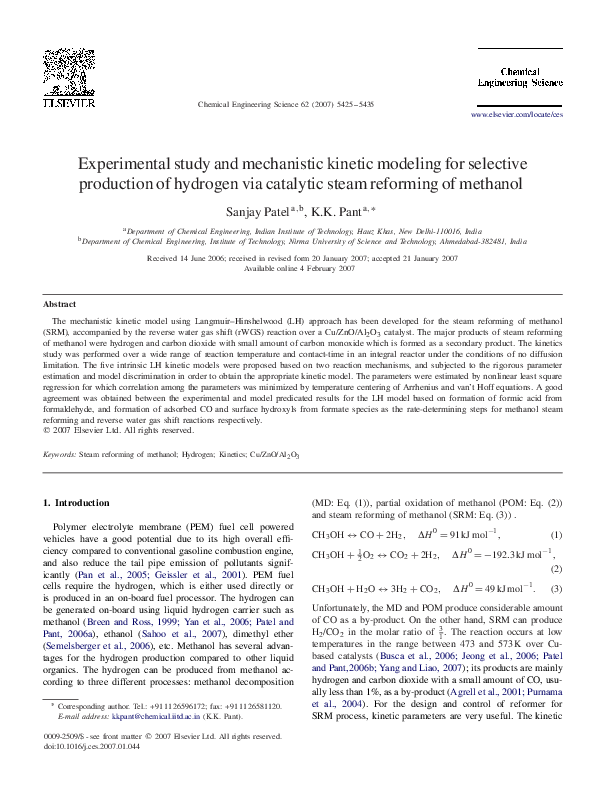 (PDF) Experimental study and mechanistic kinetic modeling for selective ...