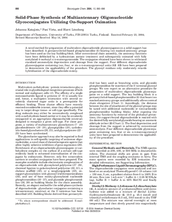 (PDF) Solid-Phase Synthesis of Multiantennary Oligonucleotide ...