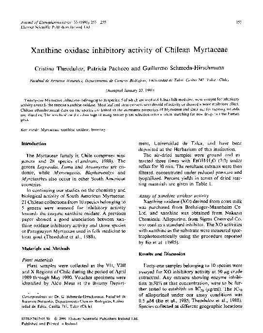 (PDF) Comparative Study of Xanthine Oxidase Inhibitory Activity Of