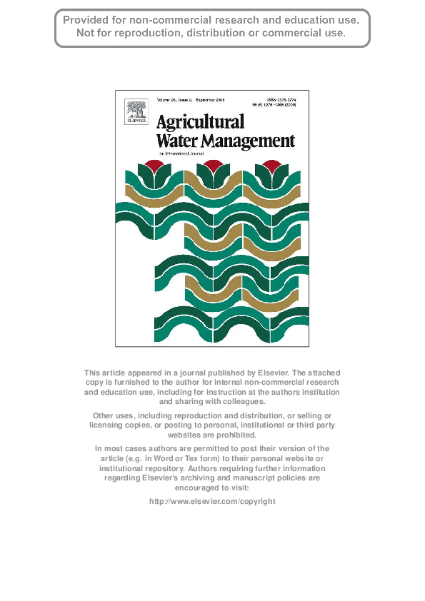 (PDF) Water and salt balance at irrigation scheme scale A comprehensive approach for salinity