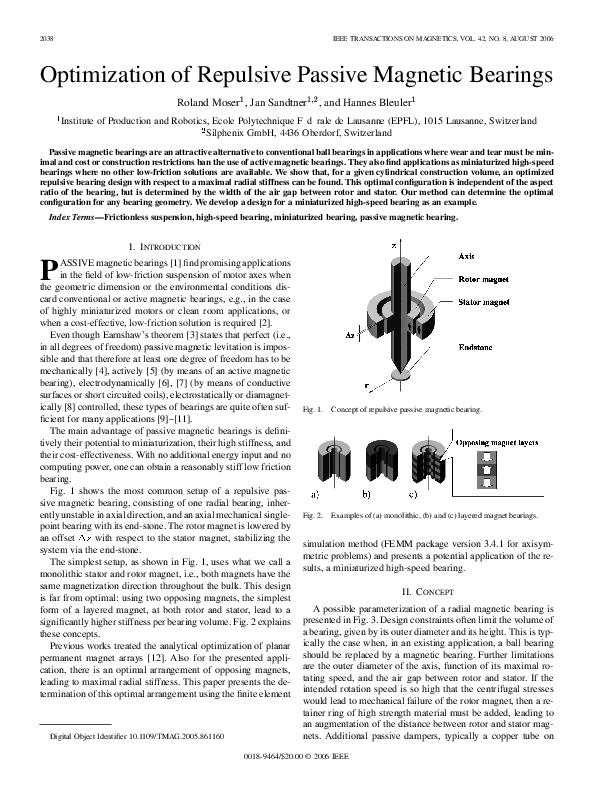 (PDF) Optimization of Repulsive Passive Bearings Hannes Bleuler Academia.edu