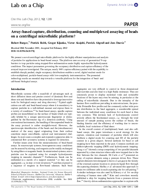 (PDF) Array-based capture, distribution, counting and multiplexed ...