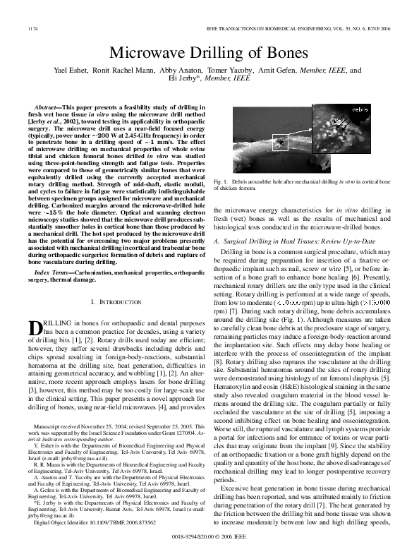 (PDF) Microwave Drilling of Bones Yael Eshet Academia.edu