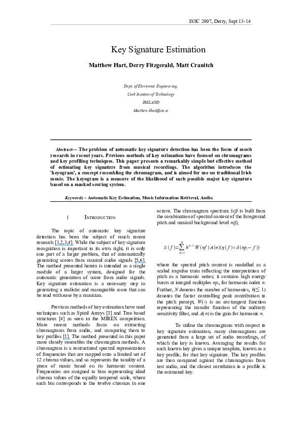 (PDF) Key signature estimation
