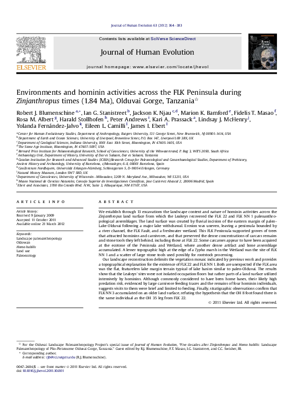 (PDF) New excavations in the MNK Skull site, and the last appearance of