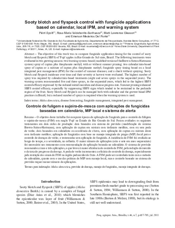 (PDF) Sooty blotch and flyspeck control with fungicide applications ...