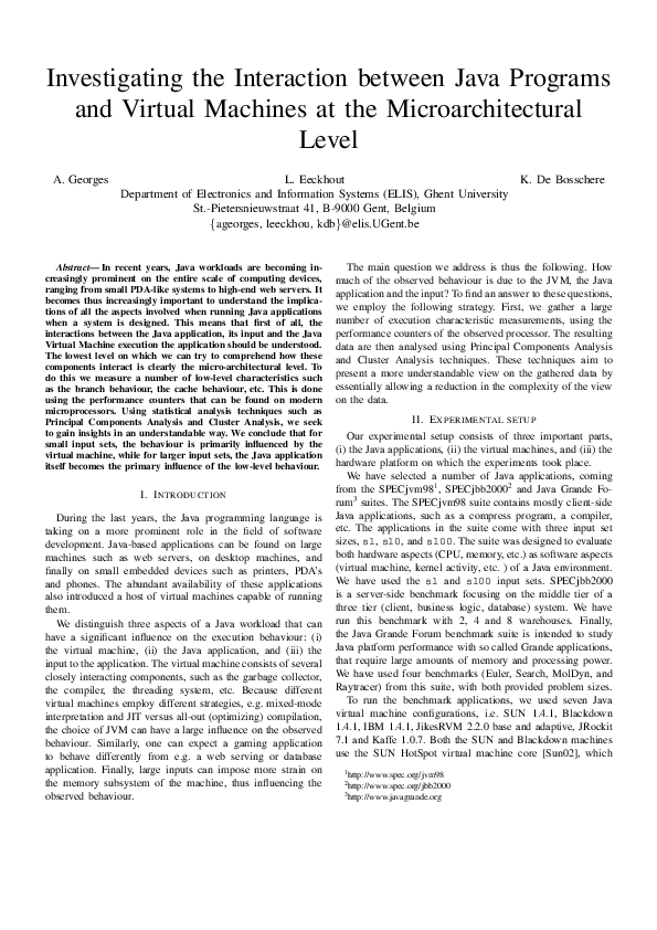 (PDF) Investigating the Interaction between Java Programs and Virtual ...