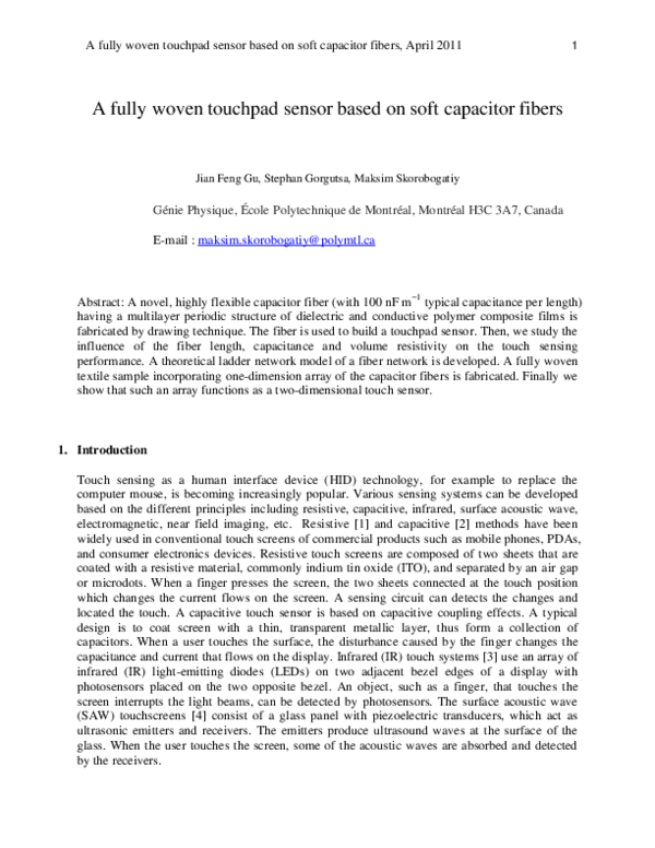 (PDF) A fully woven touchpad sensor based on soft capacitor fibers