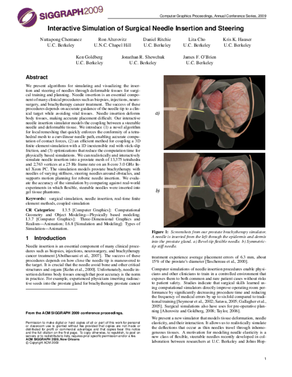 (PDF) Interactive simulation of surgical needle insertion and steering