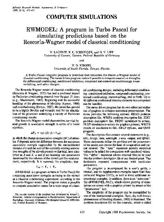 (PDF) RWMODEL: A program in Turbo Pascal for simulating predictions ...