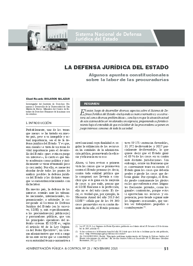 (PDF) La defensa jurídica del Estado algunos apuntes constitucionales (PDF) La defensa jurídica del Estado algunos apuntes constitucionales