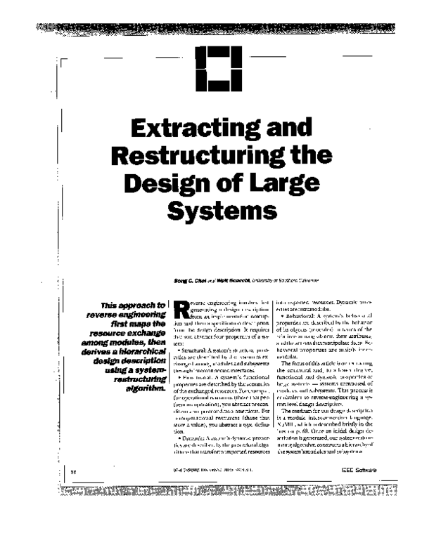 (PDF) Extracting and restructuring the design of large systems